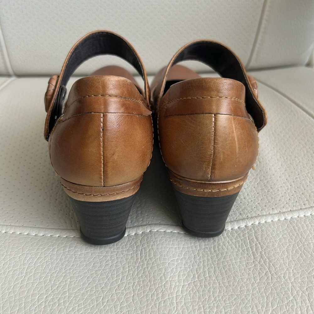 Pikolinos Mary Jane Cognac Leather Wedge Shoes Size 38 - Picture 3 of 10